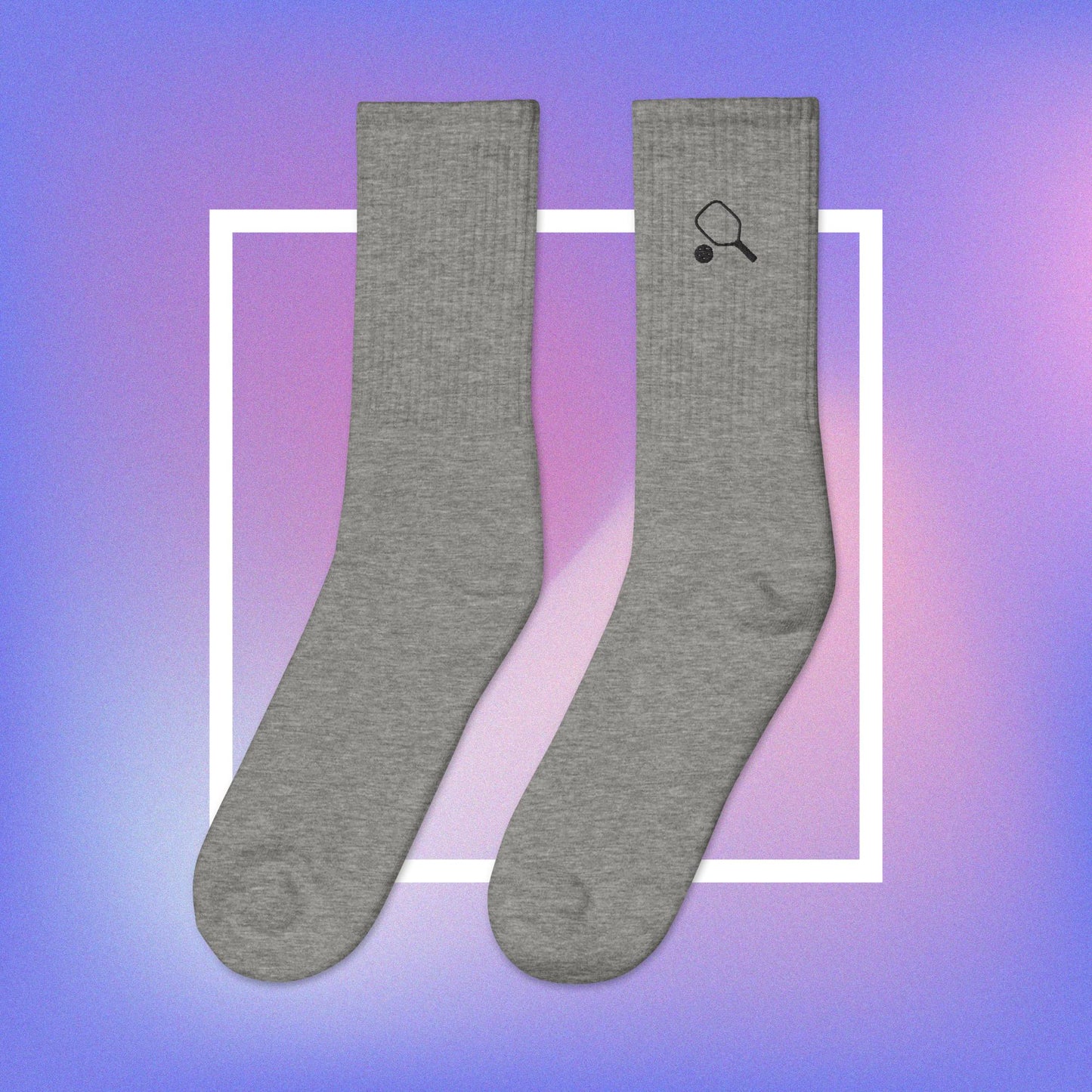 Pickleball Embroidered Socks