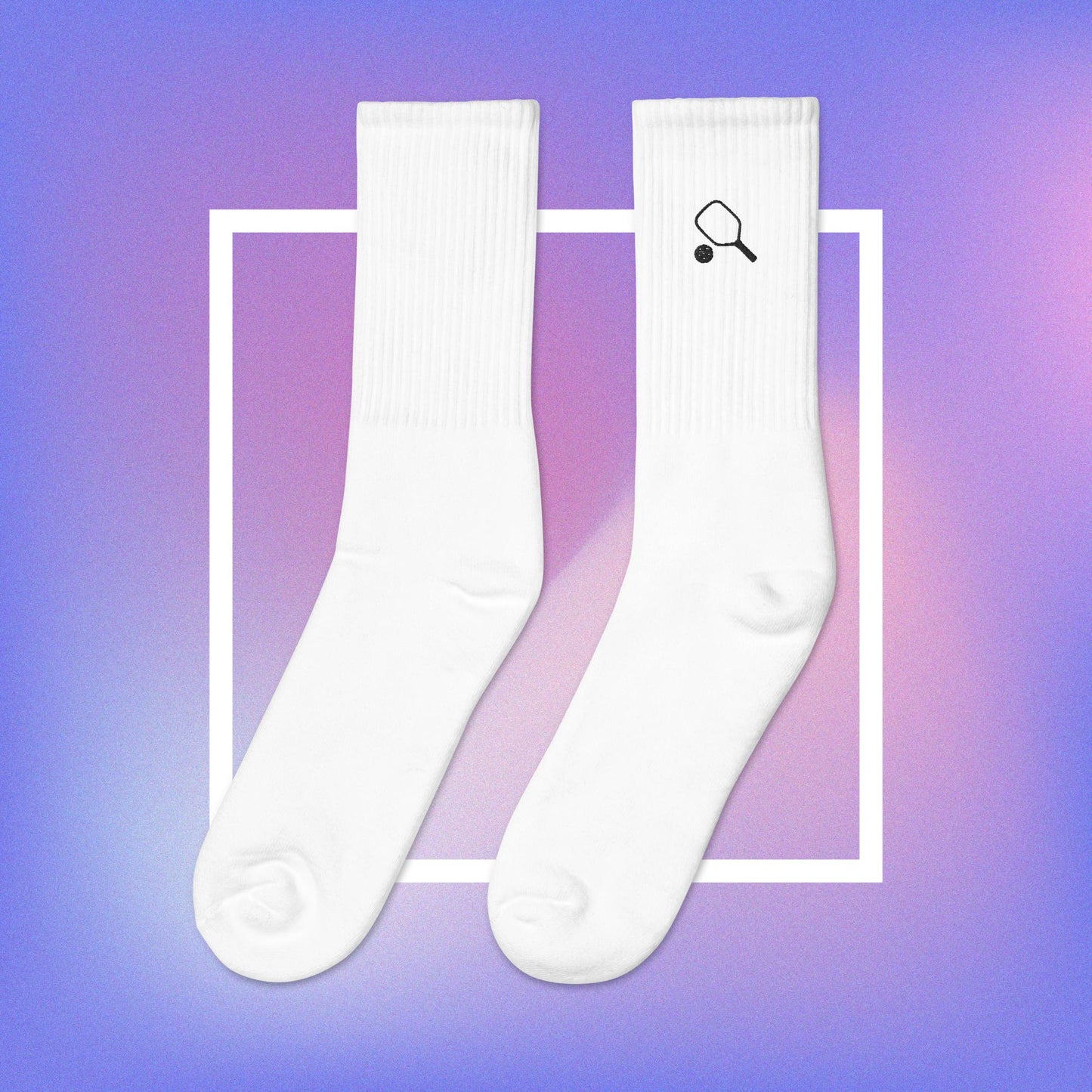 Pickleball Embroidered Socks